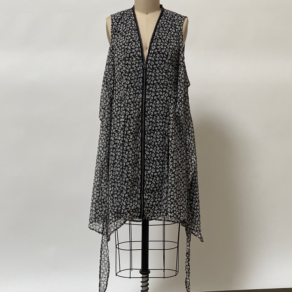 ALL SAINTS floral silk full zip and tie dress - Picture 6 of 12
